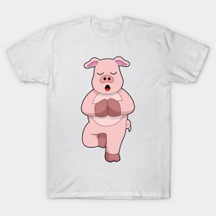 Pig at Yoga on a Leg T-Shirt